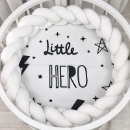 Husa saltea rotunda patut bebe copii cu elastic, Little hero (4)